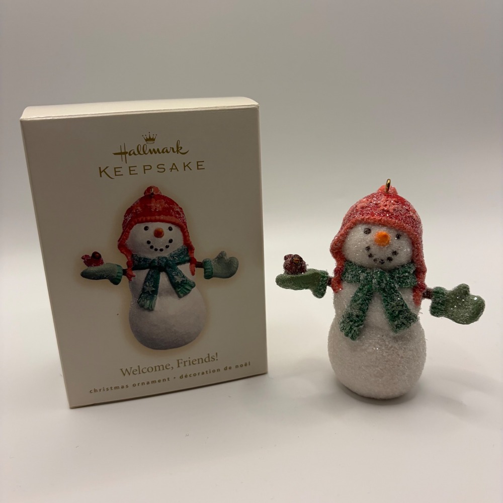 Hallmark Keepsake 2007 Welcome Friends Snowman Christmas Ornament Linda Sickman